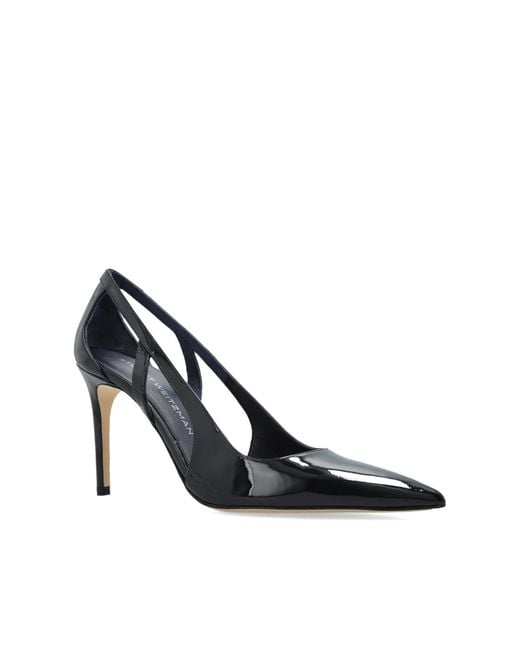 Stuart Weitzman Black "Stuart Power Cutout" Pumps