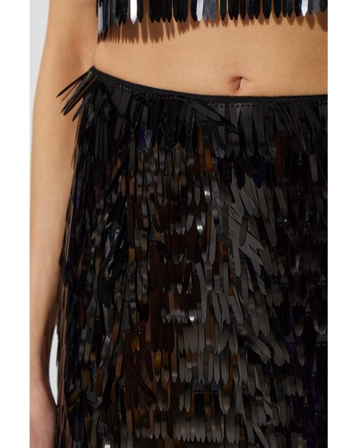 Self-Portrait Black Sequin Skirt