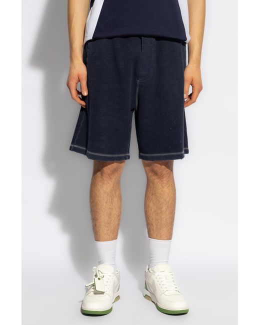 DSquared² Blue Sweat Shorts With Worn-out Effect, for men