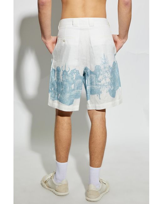 Givenchy Blue Linen Shorts for men