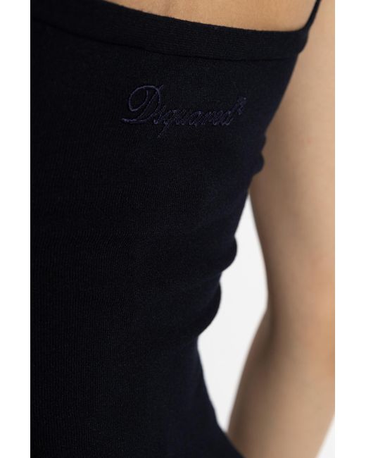 DSquared² Black Off-Shoulder Dress
