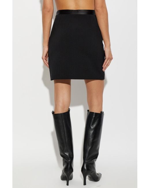 Versace Black Wool Skirt With Pockets