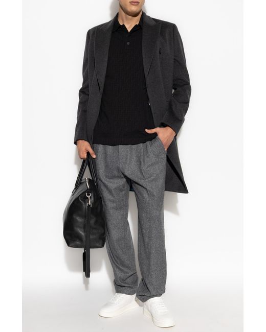 Paul Smith Blue Double-Breasted Coat for men
