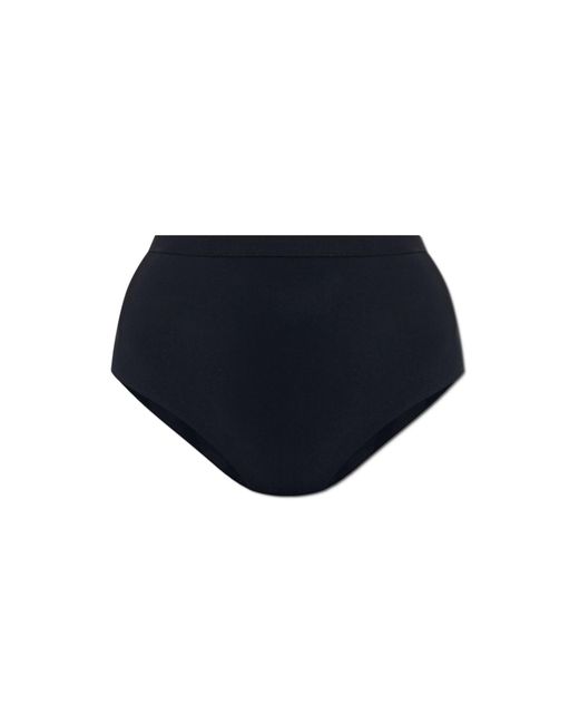 Jil Sander Blue Swim Top With Printed Logo