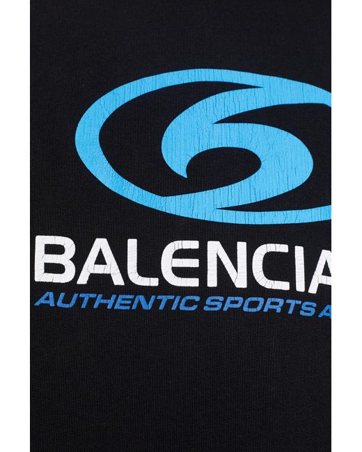 Balenciaga Blue Logo-printed Hoodie, for men