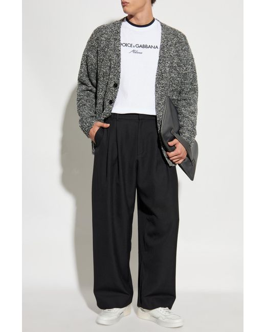 Dolce & Gabbana Gray Cardigan With Pockets for men