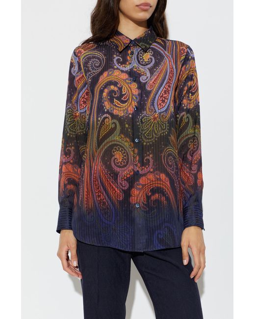 Etro Blue Patterned Shirt