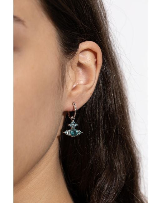 Vivienne Westwood Blue 'Feodorita Hoop' Earrings