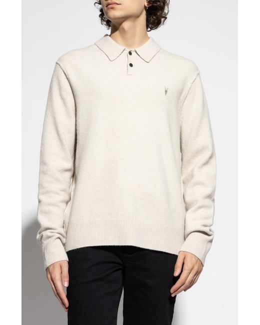 AllSaints Black Polo 'Statten' for men