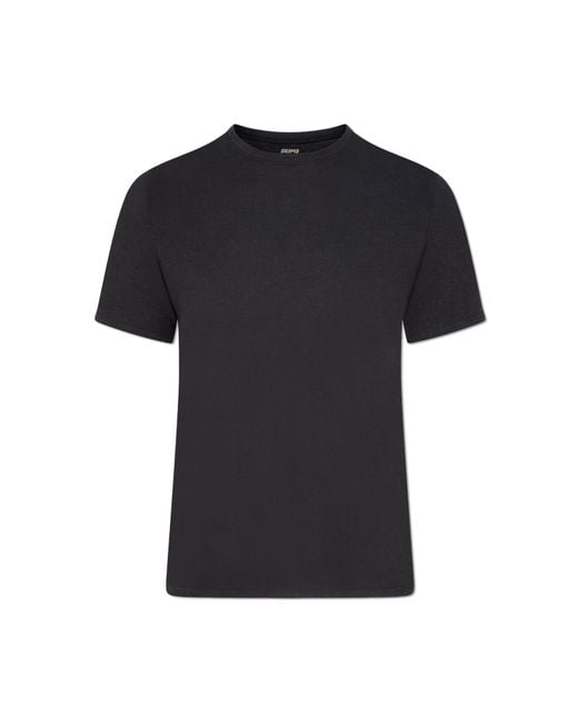 Skims Black Cotton T-Shirt for men