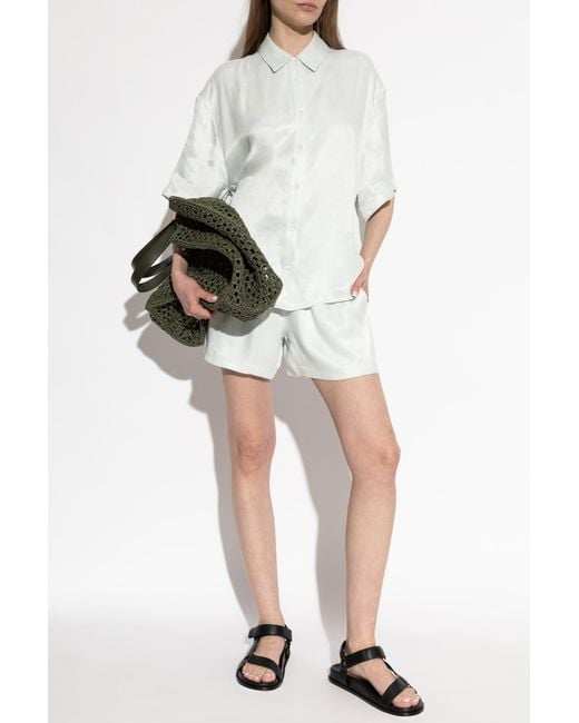 Anine Bing White Kam Shorts