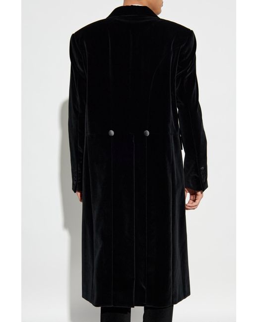 Dolce & Gabbana Black Double-Breasted Velvet Tuxedo Coat for men