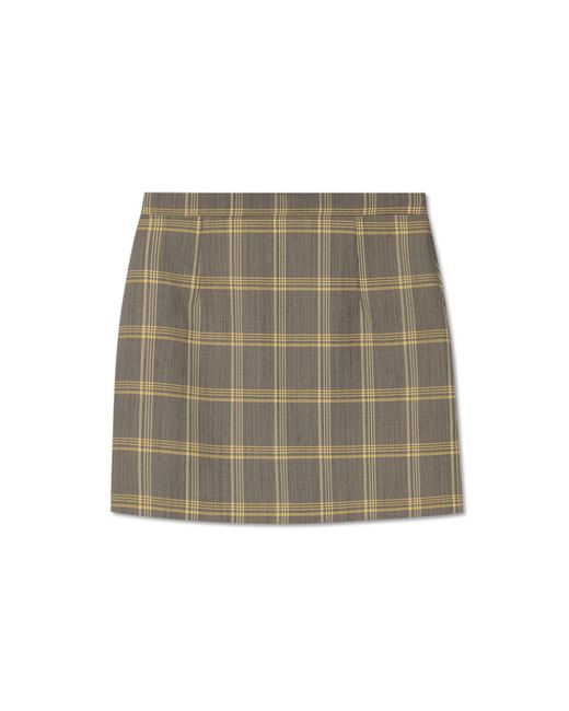 Marni Natural Checked Skirt,