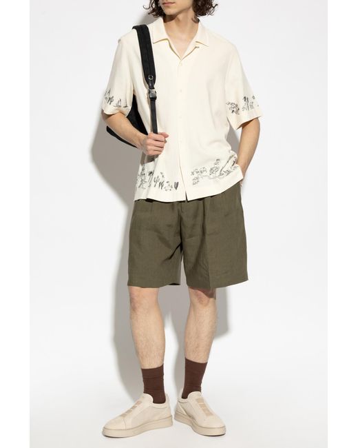 Paul Smith Green Linen Shorts for men