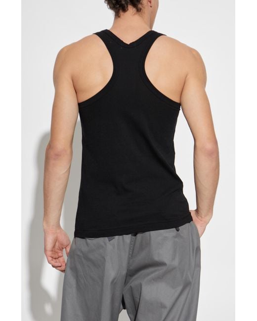 Yohji Yamamoto Black Top With A Round Neckline for men