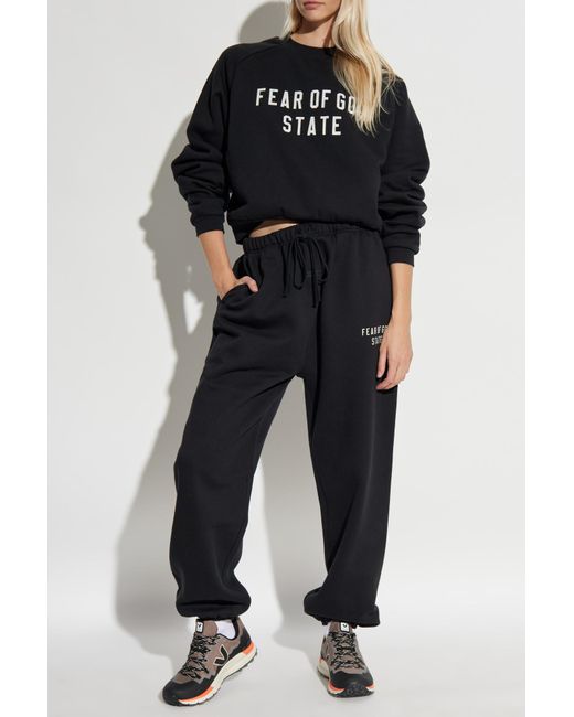 Fear Of God Black Sweatpants With Logo Patch