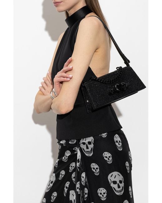 McQueen Black 'Jewelled Mini' Bag
