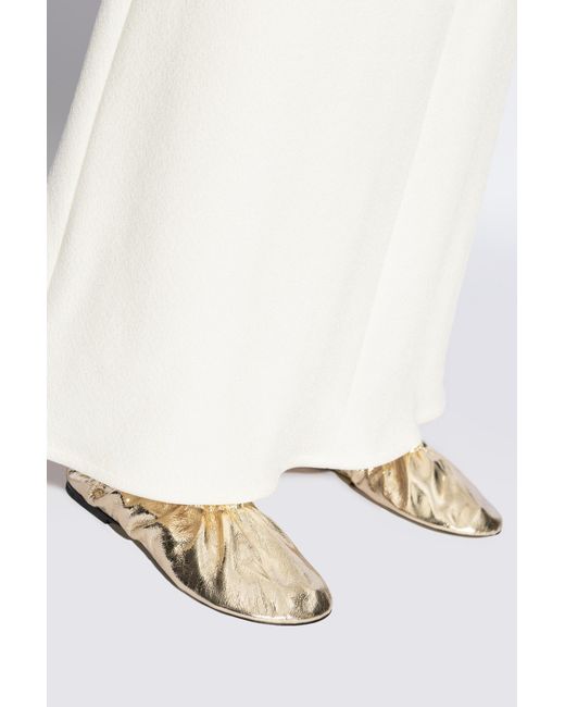 Jil Sander White Leather Ballerinas