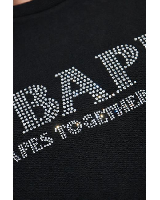 A Bathing Ape Black T-Shirt With Logo for men