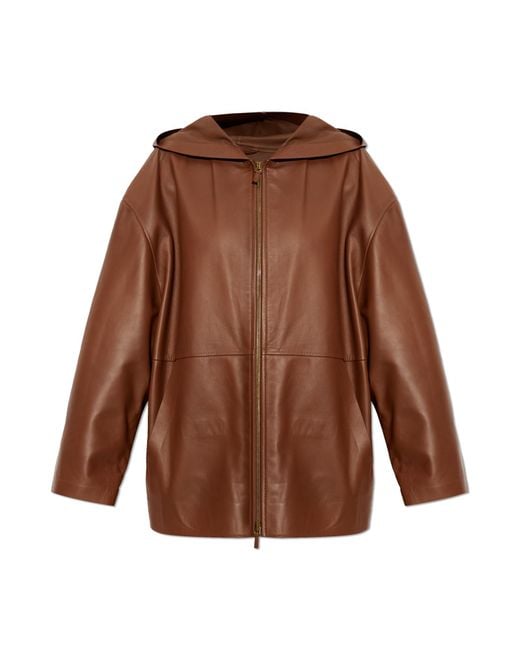 Max Mara Brown Leather Jacket 'Acinoso'