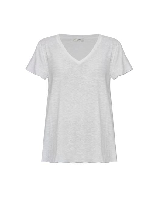 American Vintage White V-Neck T-Shirt