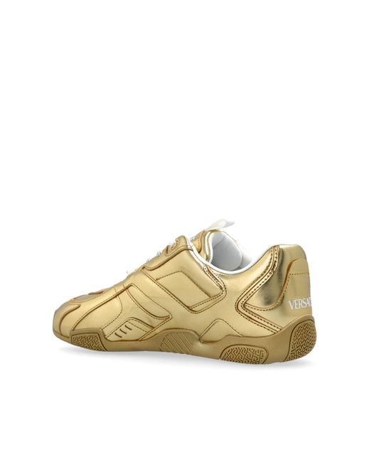 Versace Metallic Sports Shoes With Logo