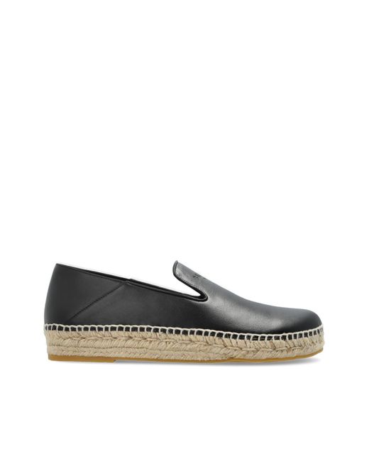 Balmain Black Leather Espadrilles for men