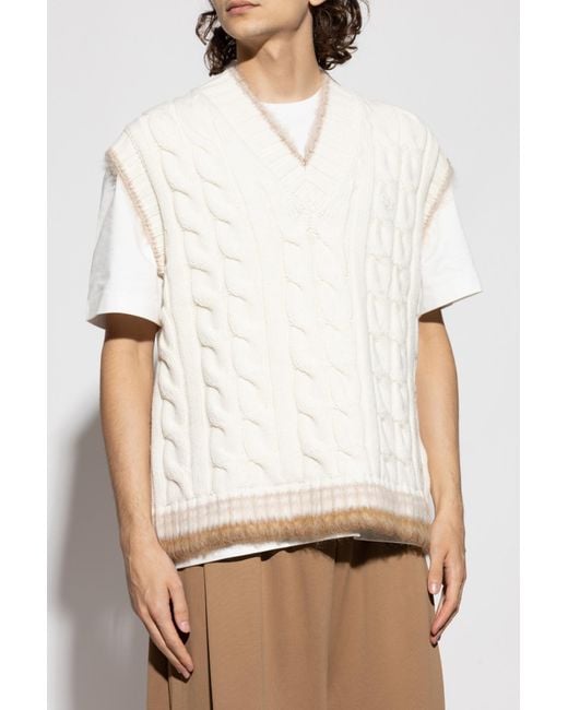 LACOSTE RUNWAY Natural Vest With A Decorative Weave for men
