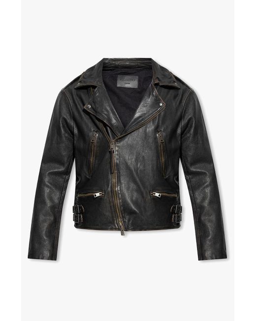 AllSaints 'luca' Leather Jacket in Black for Men | Lyst