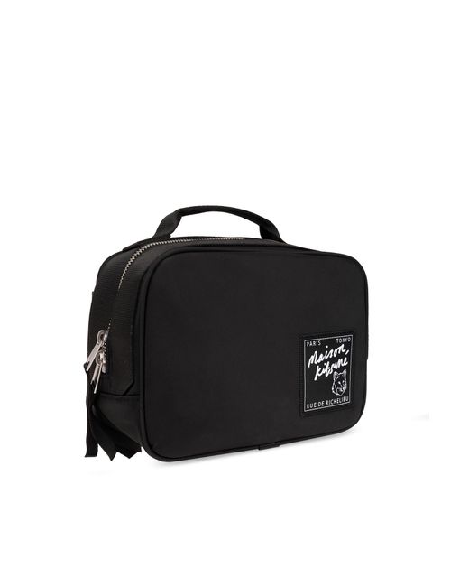 Maison Kitsuné Black Belt Bag With Logo,