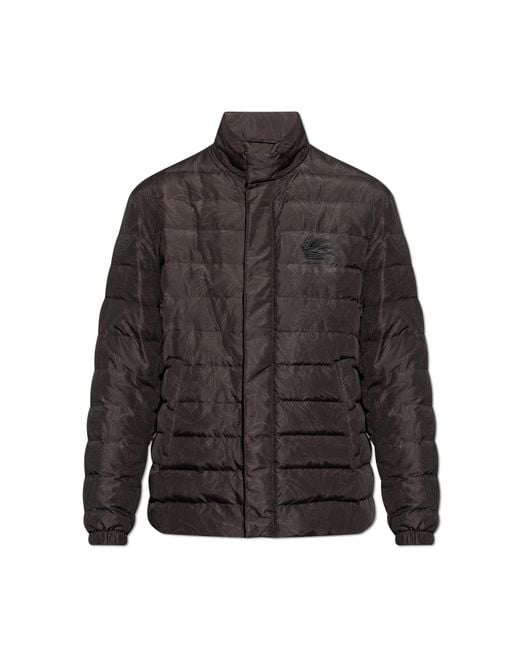 Etro Black Down Quilted Jacket for men