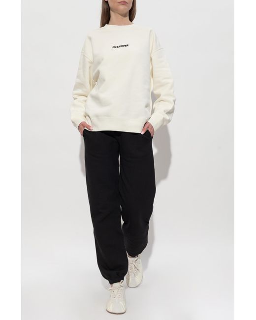 Jil Sander Black Sweatpants With Cuffed Legs