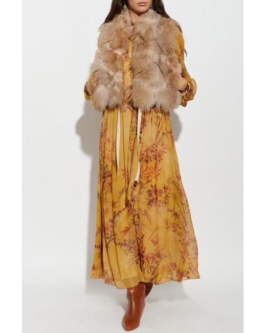 Forte_forte Brown Faux Fur Vest