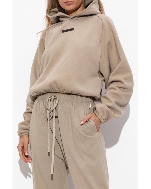 Fear Of God Natural Cropped Sweatshirt With Logo