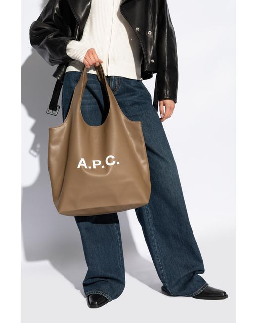 A.P.C. 'Ninon' Shopper Bag in Brown | Lyst UK
