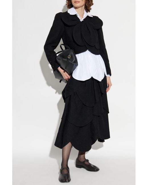 Comme des Garçons Black Short Jacket With Applique