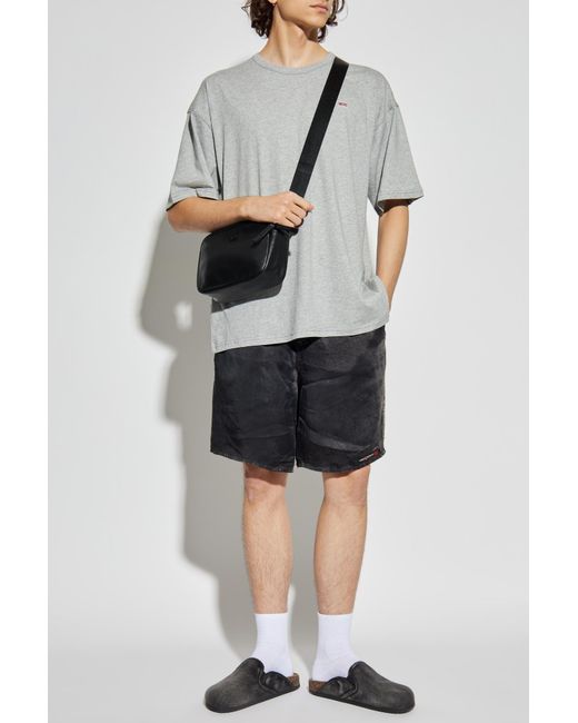 DIESEL Gray T-Shirt With Logo for men