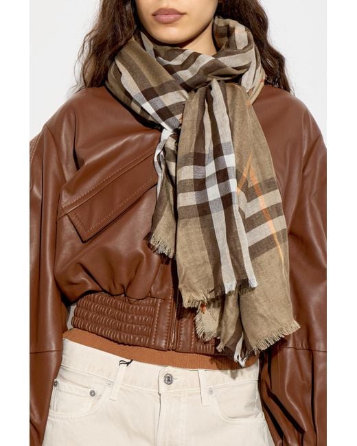 Burberry Natural Scarf With Raw Finish