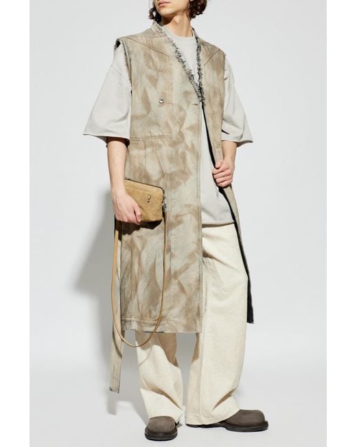 Rick Owens Natural Coat With Short Sleeves for men