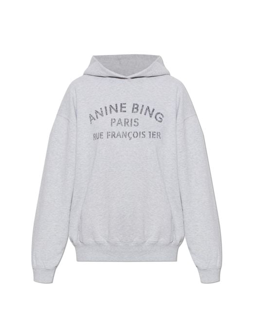 Anine Bing White "Harvey" Sweatshirt