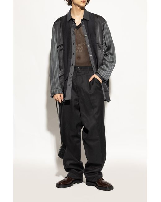 Maison Margiela Brown Leather Shoes With Tabi Toe for men