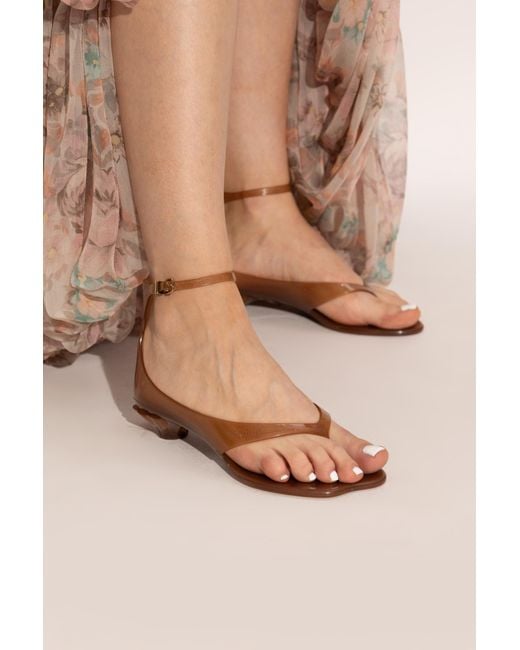 Chloé Brown Jelly Heeled Sandals