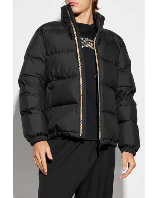 Burberry Black Down Jacket With Hood for men