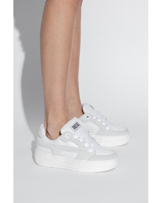 DIESEL White 'S-D-Ollie Low' Sports Shoes