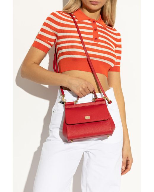 Dolce & Gabbana Red Handbag "Sicily Medium"