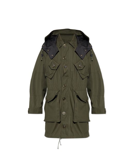 Maison Margiela Green Parka With A Detachable Hood for men