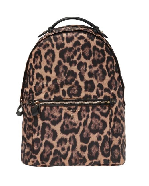 Michael Kors 'kelsey' Leopard Print Backpack in Brown | Lyst