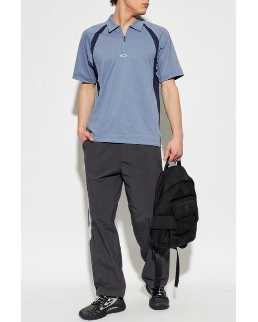 Oakley Blue Polo With Embroidered Logo for men