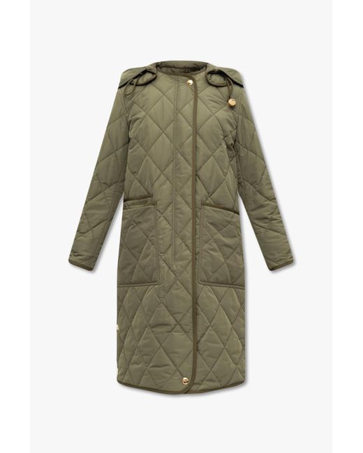 Burberry Green 'parkgate' Quilted Coat