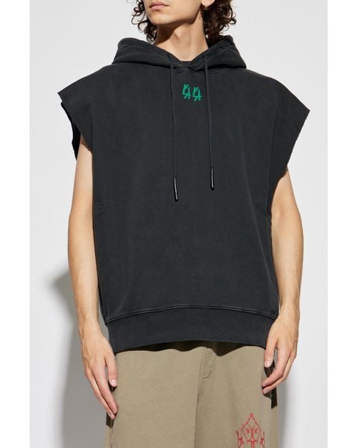 44 Label Group Black Hoodie, for men